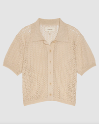The Great Top The Crochet Polo, Cream Soho-Boutique
