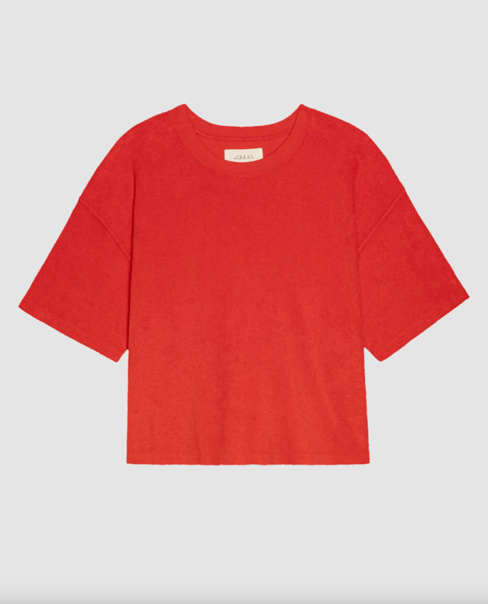 The Great Top The Micro Terry Track Crew, Pimento Soho-Boutique