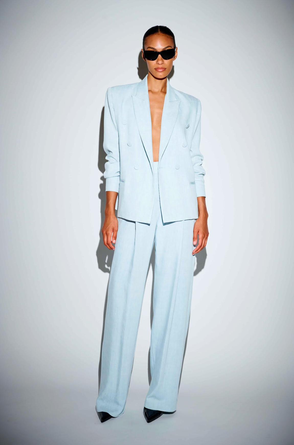 THE SEI Pants Boyfriend Trouser, Light Blue Chambray Soho-Boutique