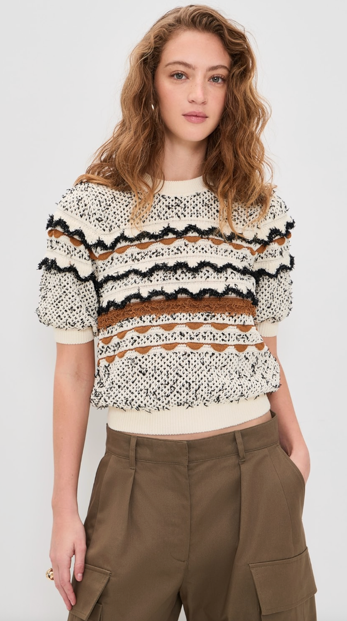 Ulla Johnson Andira Knit Top, Scallop Soho-Boutique