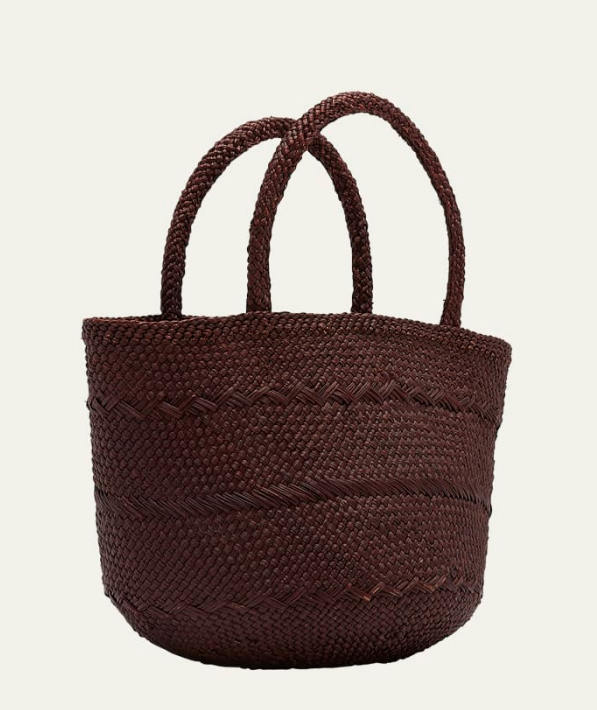 Ulla Johnson Bag Marta Small Basket Tote, Chocolate Soho-Boutique