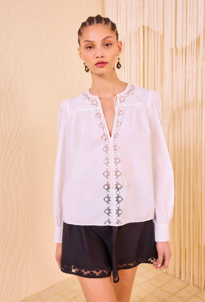 Ulla Johnson Blouse Kady Long Sleeve Blouse, Pristine Soho-Boutique