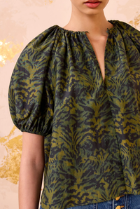 Ulla Johnson Blouse Talie Short Sleeve Blouse, Desert Jasper Soho-Boutique
