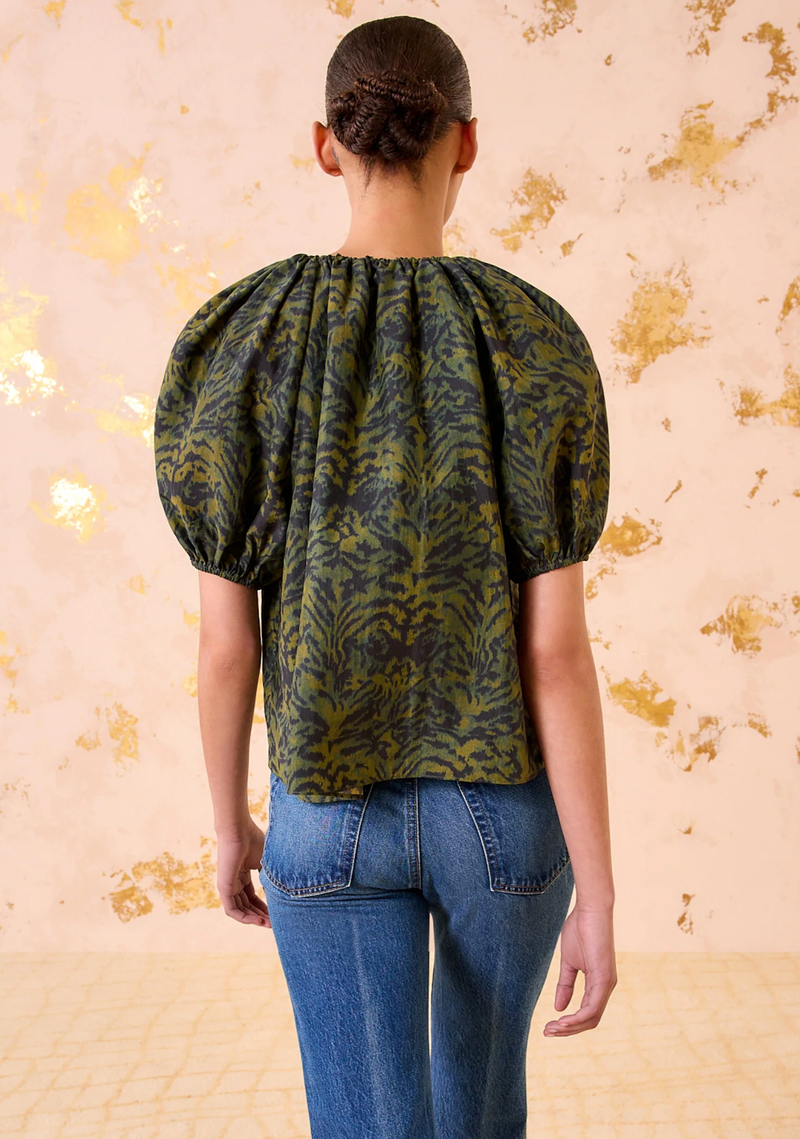Ulla Johnson Blouse Talie Short Sleeve Blouse, Desert Jasper Soho-Boutique