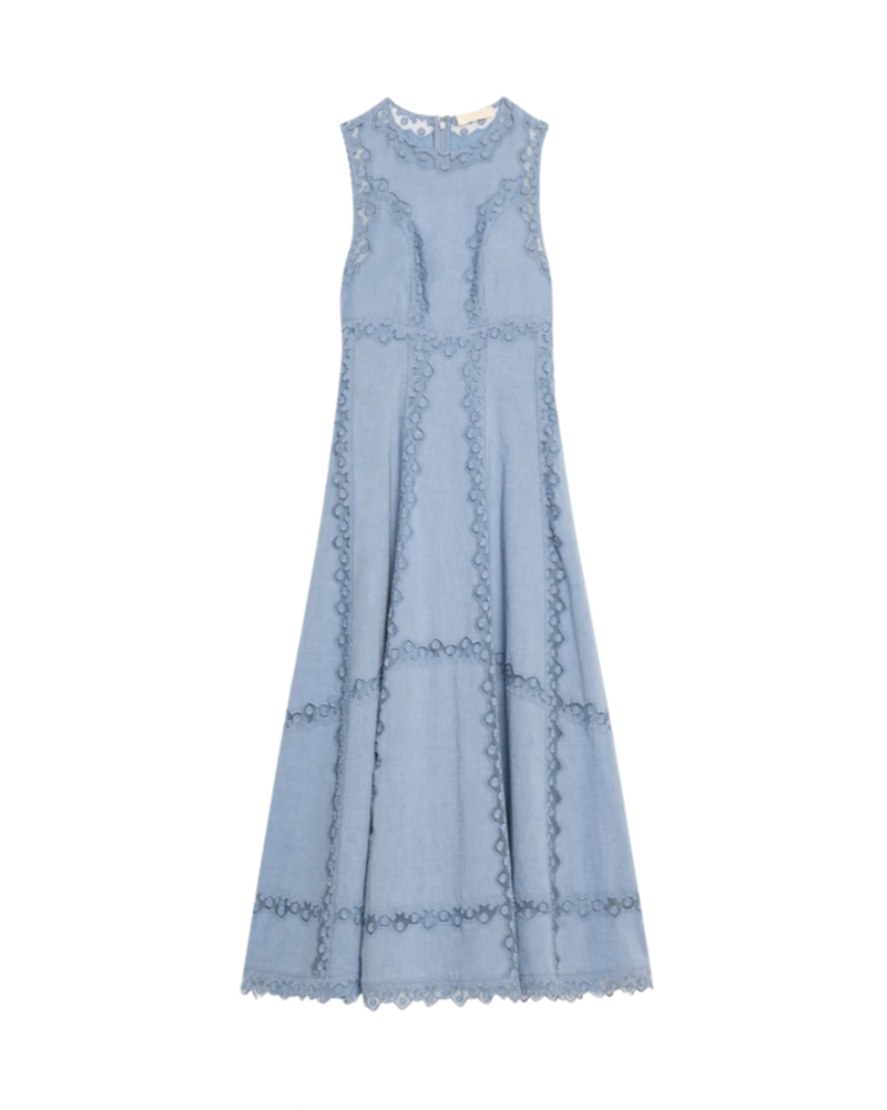 Ulla Johnson Dress Anela Sleeveless Midi Dress, Chambray Soho-Boutique