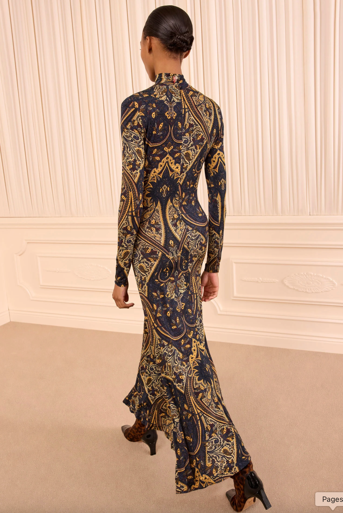 Ulla Johnson Dress Ida Long Sleeve Jersey Dress, Twilight Paisley Soho-Boutique