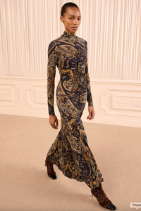 Ulla Johnson Dress Ida Long Sleeve Jersey Dress, Twilight Paisley Soho-Boutique