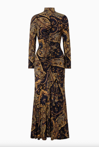 Ulla Johnson Dress Ida Long Sleeve Jersey Dress, Twilight Paisley Soho-Boutique