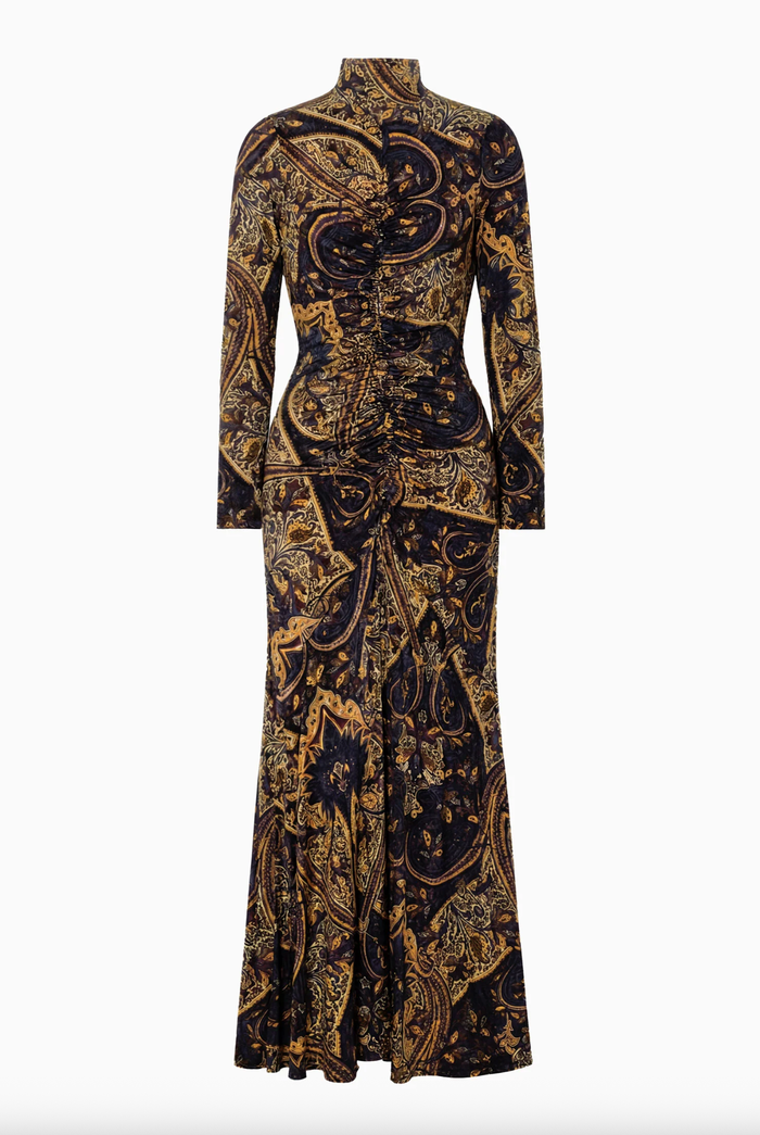 Ulla Johnson Dress Ida Long Sleeve Jersey Dress, Twilight Paisley Soho-Boutique