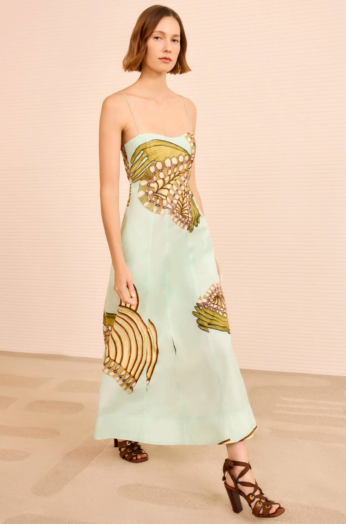 Ulla Johnson Dress Vesela Cami Midi Dress, Water Blossoms Soho-Boutique