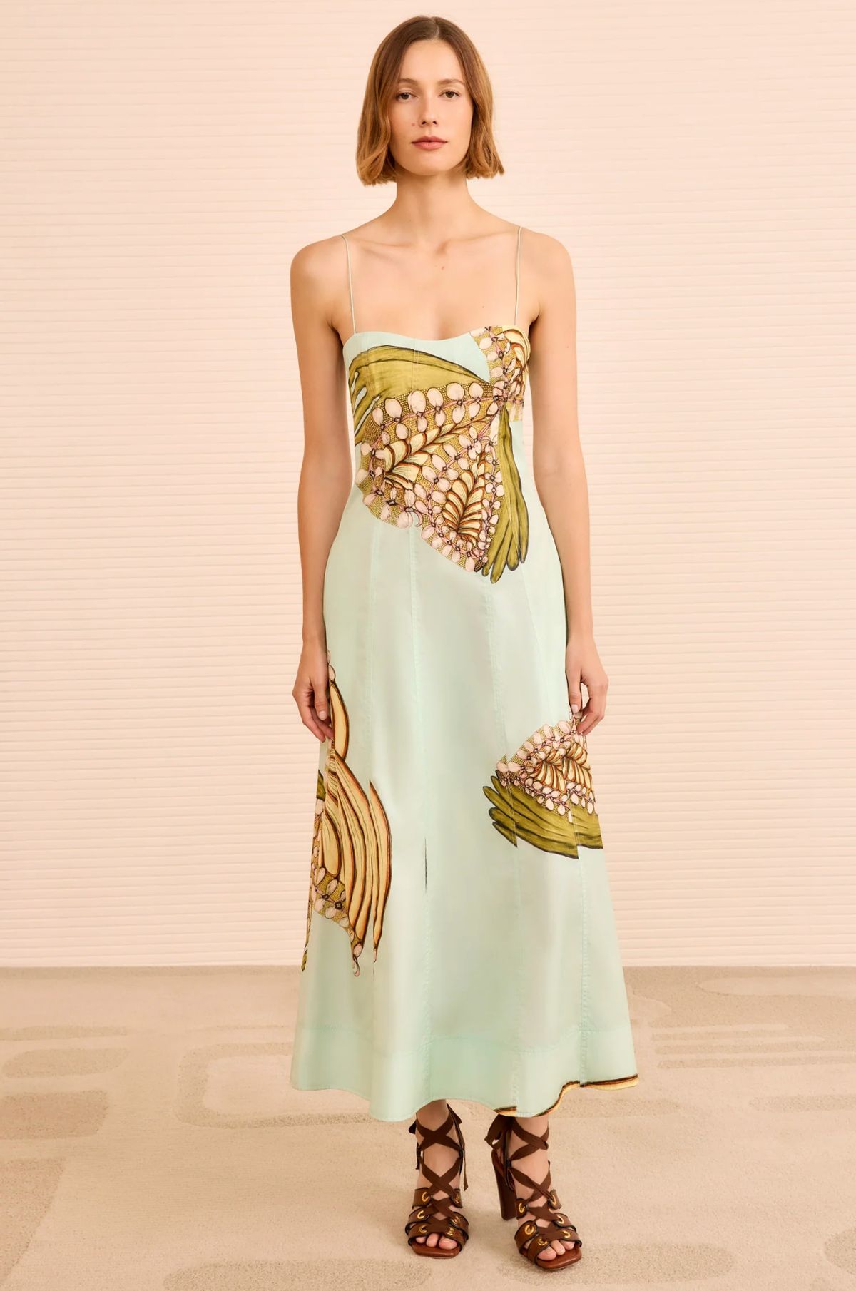 cami midi dress Vesela Cami Midi Dress, Water Blossoms