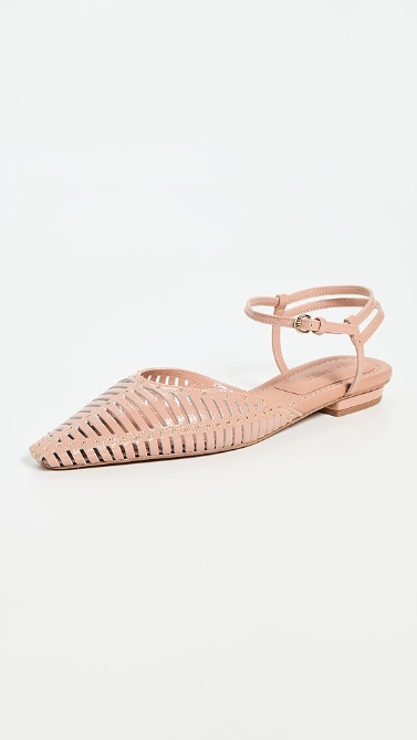 Ulla Johnson Shoe Violette Cage Flat, Pastel Brown Soho-Boutique