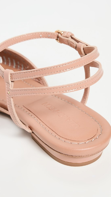 Ulla Johnson Shoe Violette Cage Flat, Pastel Brown Soho-Boutique