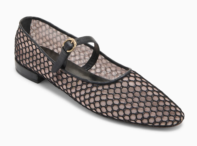 Ulla Johnson Shoes Isobel Mesh Ballet Flat, Black Soho-Boutique