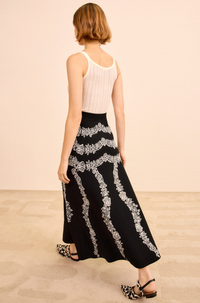 Ulla Johnson Skirt Valencia Jacquard Midi Skirt, Noir Soho-Boutique
