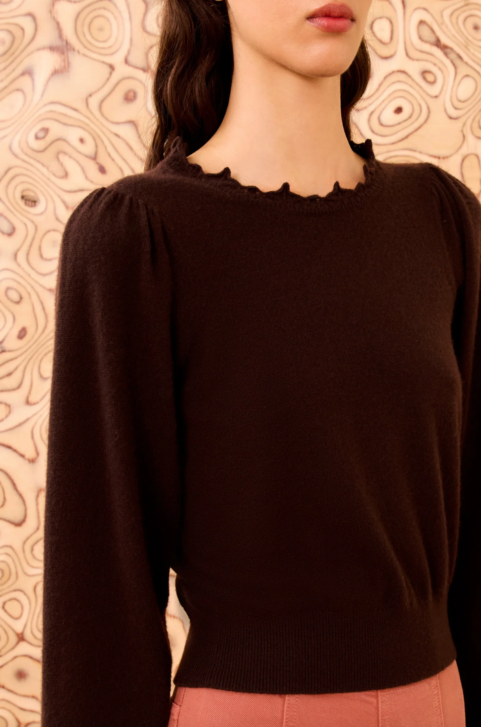 Ulla Johnson Sweater Adette Long Sleeve Pullover, Wenge Soho-Boutique