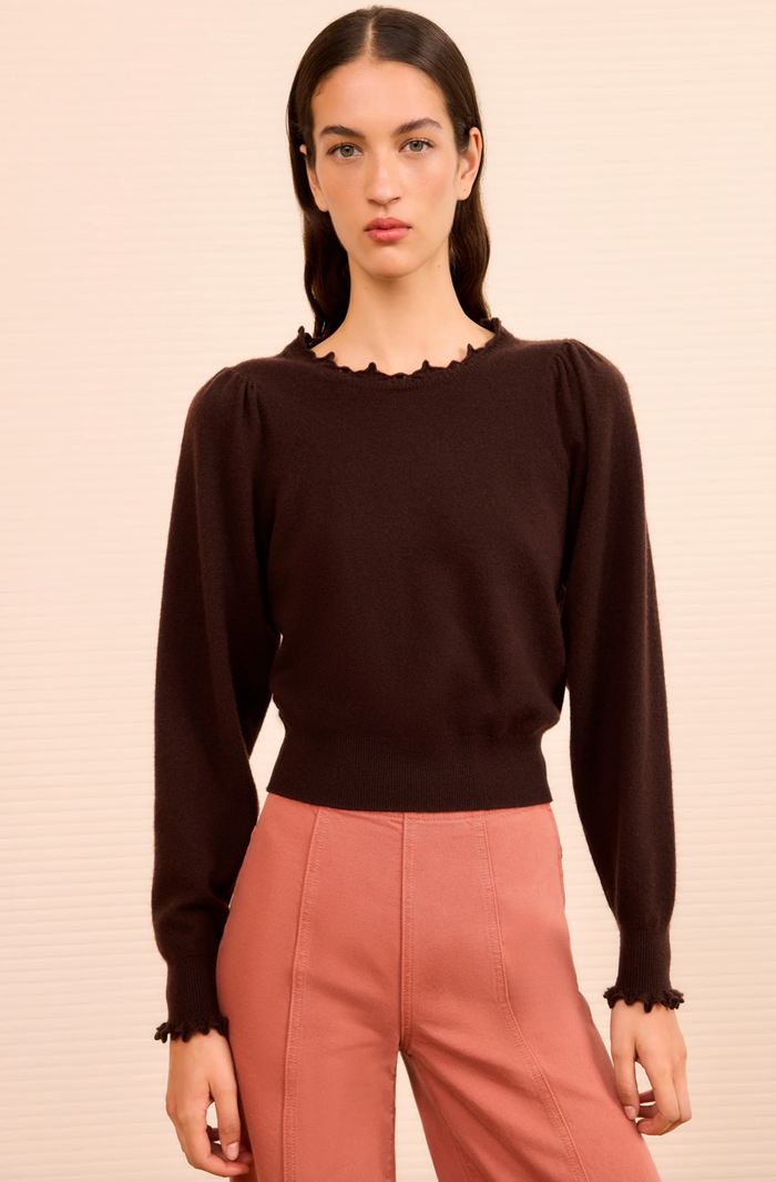 Ulla Johnson Sweater Adette Long Sleeve Pullover, Wenge Soho-Boutique