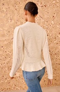 Ulla Johnson Sweater Aurelie Peplum Pullover, Cowrie Soho-Boutique