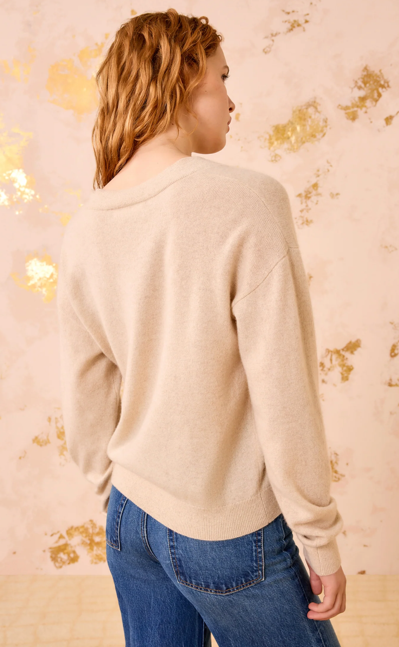 Ulla Johnson Sweater Ryla Cashmere V-Neck Pullover, Melange Soho-Boutique