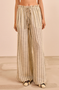 Ulla Johnson Swim Josephine Striped Coverup Pant, Cowrie Stripe Soho-Boutique