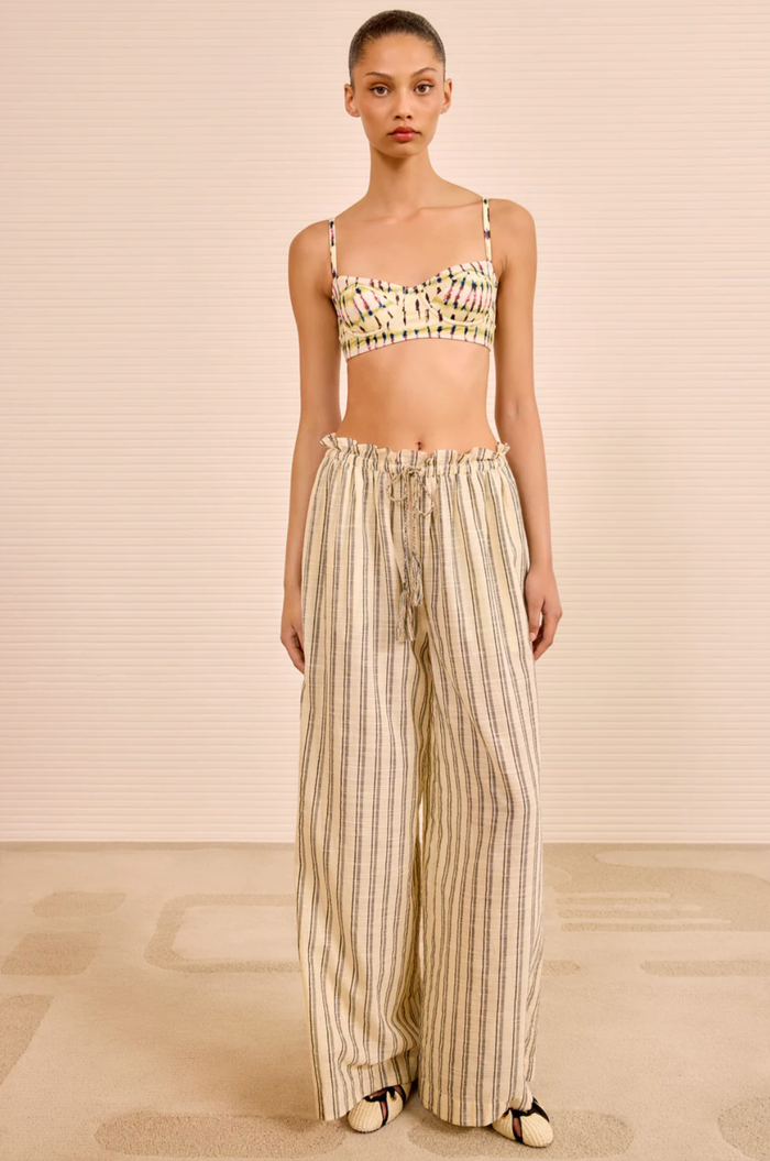 Ulla Johnson Swim Josephine Striped Coverup Pant, Cowrie Stripe Soho-Boutique