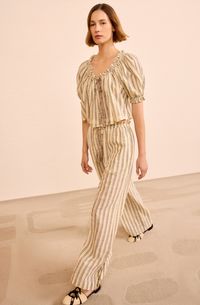 Ulla Johnson Swim Paros Striped Coverup Top, Cowrie Stripe Soho-Boutique