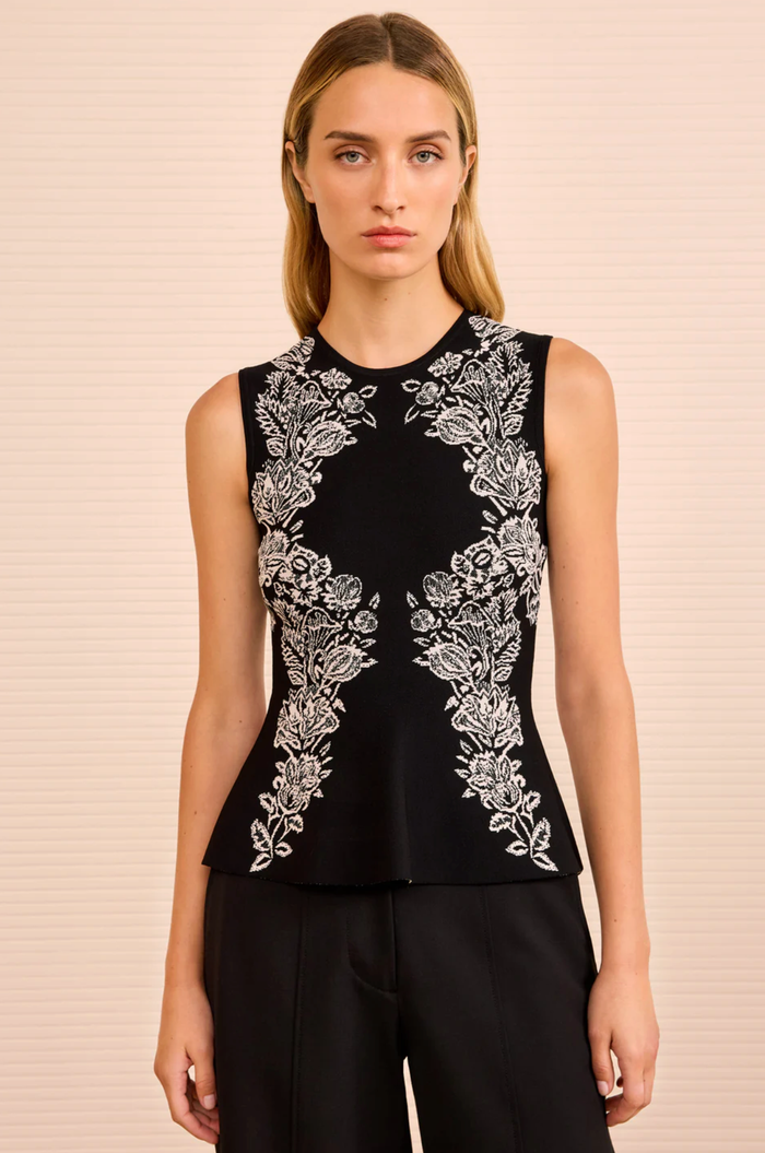 Ulla Johnson Tank Vanna Jacquard Tank, Noir Soho-Boutique
