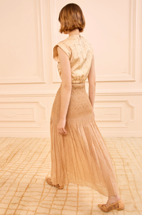 Ulla Johnson Top Gisella Satin Crop Top, Driftwood Soho-Boutique