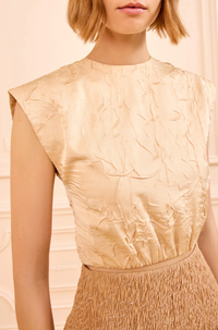 Ulla Johnson Top Gisella Satin Crop Top, Driftwood Soho-Boutique