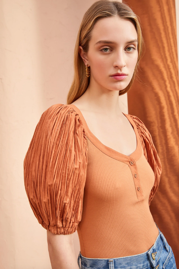 Ulla Johnson Top Marika Top, Chestnut Soho-Boutique