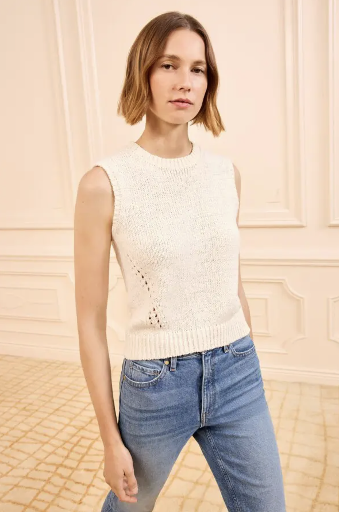 Ulla Johnson Top Priscilla Knit Top, Cowrie Soho-Boutique