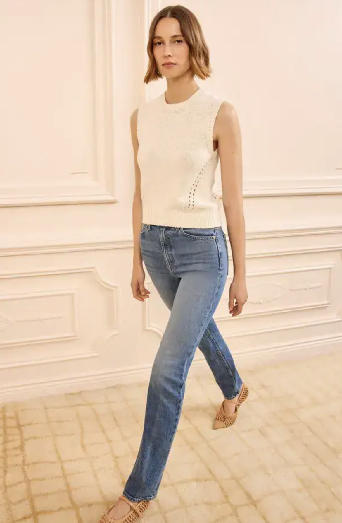 Ulla Johnson Top Priscilla Knit Top, Cowrie Soho-Boutique