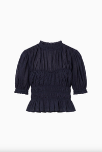 Ulla Johnson Top Rae Short Sleeve Cotton Top, Nightfall Soho-Boutique
