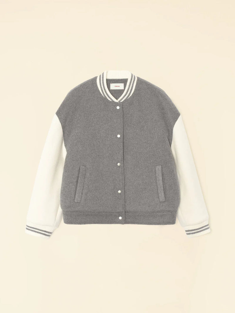 Xirena Jacket Varsity Jacket, Gravel/Chalk Soho-Boutique