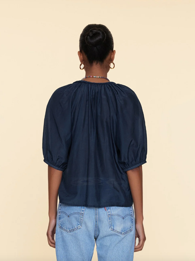 Xirena Shirt Blythe Top, Blue Sapphire Soho-Boutique