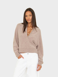 Xirena Sweater Girffin Sweater, Heather Brown Soho-Boutique