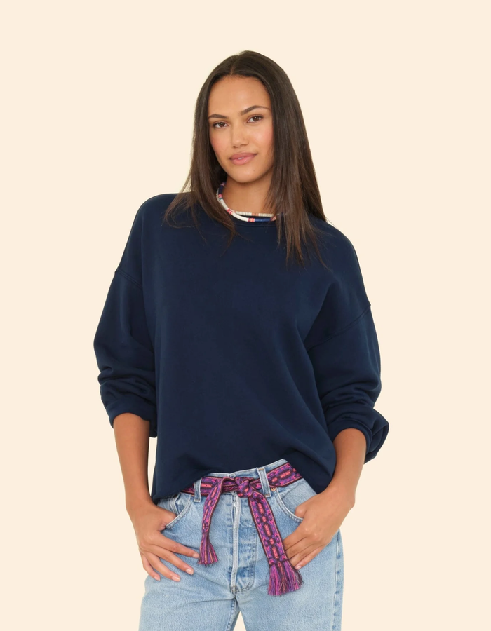 Xirena Sweatshirt Honor Sweatshirt, Navy Soho-Boutique