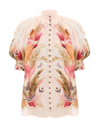 Zimmermann Blouse Ascension Billow Bouse, Cream Palm Floral Soho-Boutique