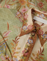 Zimmermann Blouse Indra Relaxed Shirt, Khaki Scarf Floral Soho-Boutique