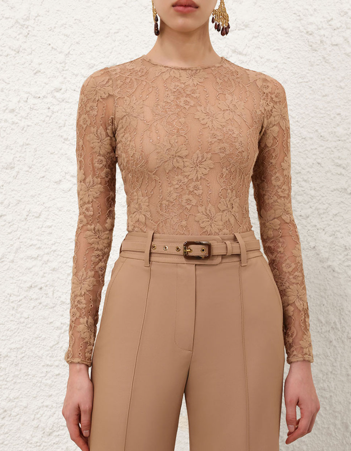 Zimmermann Bodysuit Lace Bodysuit, Biscuit Soho-Boutique