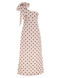 Zimmermann Dress Acacia Midi Dress, Cream Tan Dot Soho-Boutique