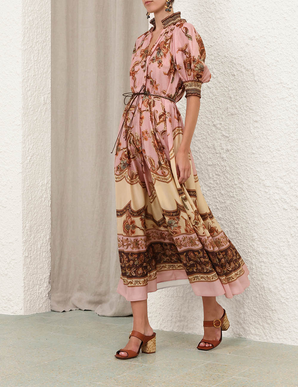 Zimmermann Dress Aster Billow Maxi Dress, Mauve Jacobean Soho-Boutique