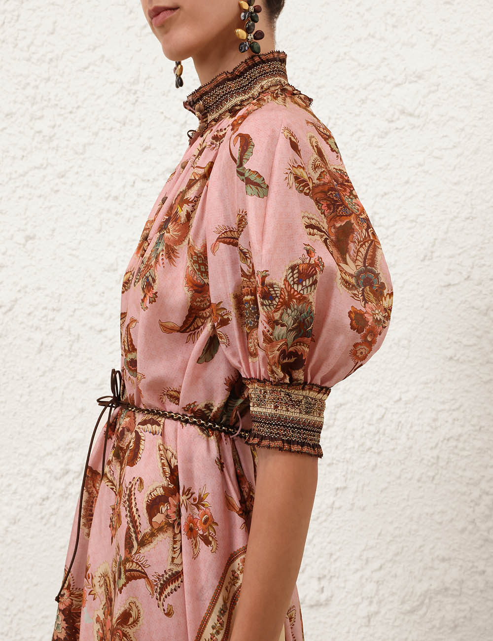 Zimmermann Dress Aster Billow Maxi Dress, Mauve Jacobean Soho-Boutique