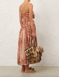 Zimmermann Dress Aster Scarf Midi Dress, Pink Paisley Floral Soho-Boutique