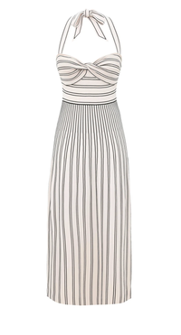 Zimmermann Dress Daylight Twist Midi Dress, Cream and Black Soho-Boutique