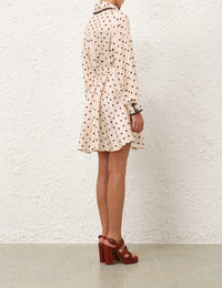Zimmermann Dress Dot Tuck Mini Dress, Cream Dot Soho-Boutique