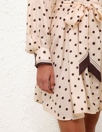 Zimmermann Dress Dot Tuck Mini Dress, Cream Dot Soho-Boutique