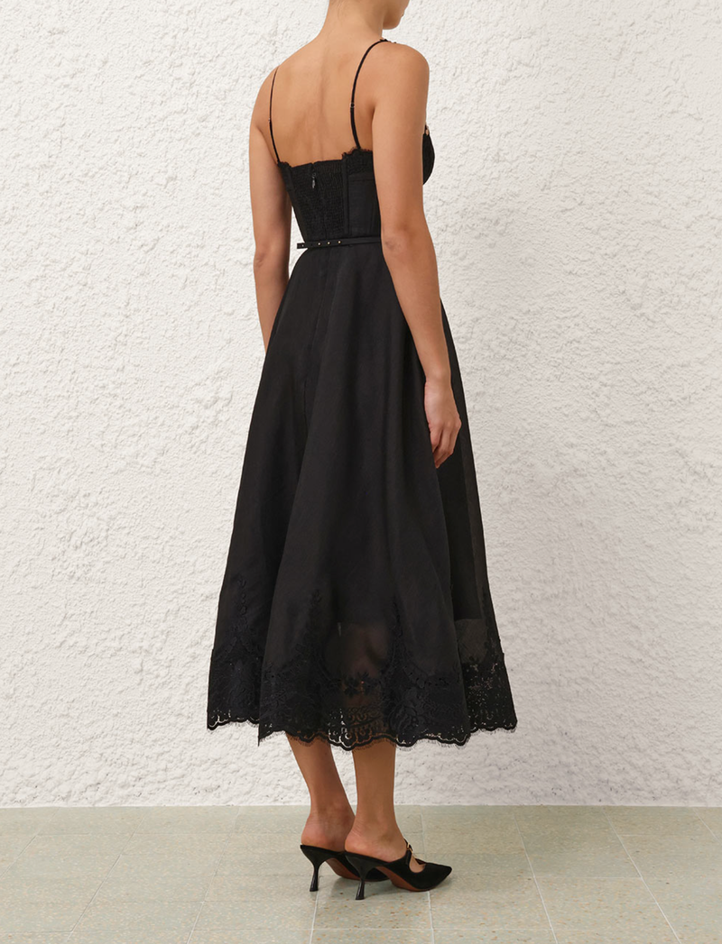 Zimmermann Dress Hypnotic Lace Trim Gown, Black Soho-Boutique