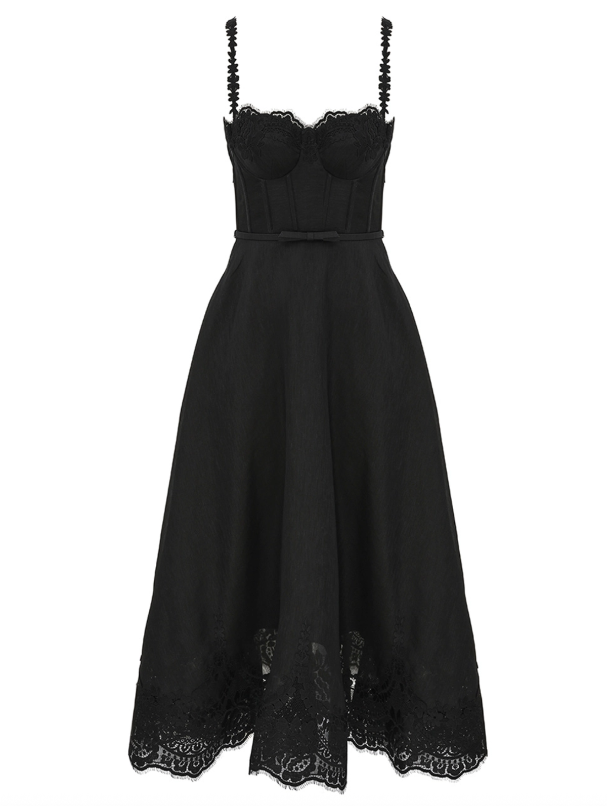 Zimmermann Dress Hypnotic Lace Trim Gown, Black Soho-Boutique
