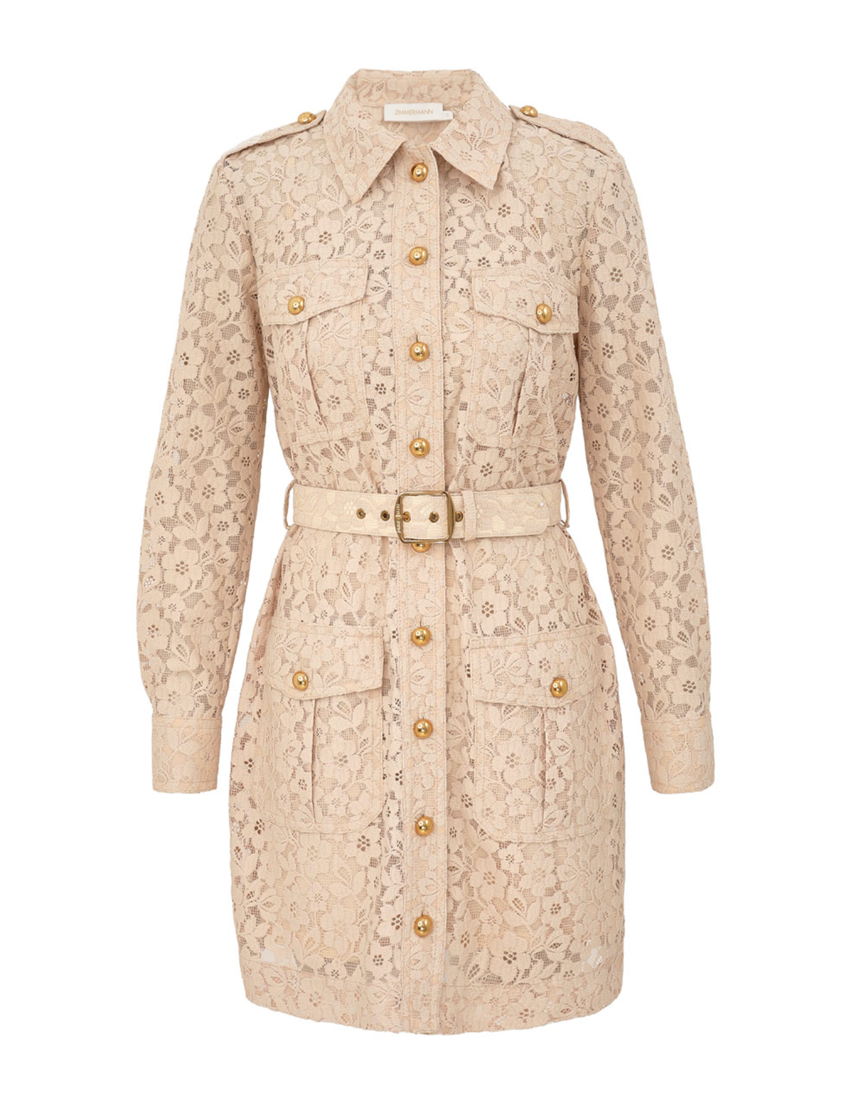 Zimmermann Dress Hypnotic Lace Utility Dress, Cream Soho-Boutique